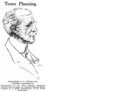 , This portrait of RF Irvine appeared in the <i>Construction and Local Government Journal</i>, 30 June 1914