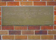 , Foundation stone for 'Quiberee' also showing the 'polychromatic' or multi-coloured brick that distinguished this block from most others built at the time. Photograph by Ian Hoskins, 2015