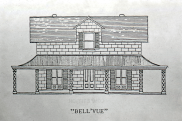 , Architectural drawing of 'Bell'vue' by North Shore Historical Society. Stanton Library