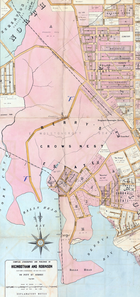 , Berry Estate map. This 1887 map shows the extent of the original estate. Stanton Library