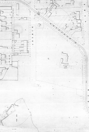 , This 1890s block plan shows 'Brisbane House's' relationship to the waterfront it faced. It is the large structure mid-right. Stanton Library