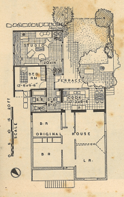 , Mortlock's plans for the extension of his house were published as inspiration to budding home renovators. From <i>Australian House and Garden<i/>, February 1958. Courtesy of the Mortlock family