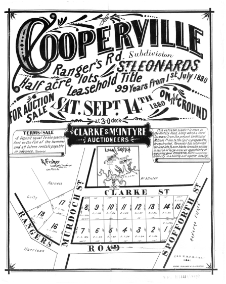 , The Cooperville Subdivision was named after the Cooper family who owned most of Neutral Bay. Leasehold was a form of long-term but limited tenure as opposed to outright ownership or freehold. Leaseholders, nonetheless, still felt secure to build substantial homes, which they owned, on leased land. Most leases were transferred to freehold in the 20th century. Stanton Library.