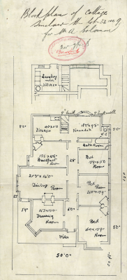 , This measured floor plan for a proposed cottage in Sinclair Street, Wollstonecraft, accompanied a 1912 Building Application. It literally illustrates the new responsibility for regulating domestic space in the interest of public health that came to councils with the <i>Local Government Act</i> of 1906. Stanton Library