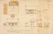 , This 1933 plan shows additions to the original house and confirms the existence of upstairs rooms. Stanton Library